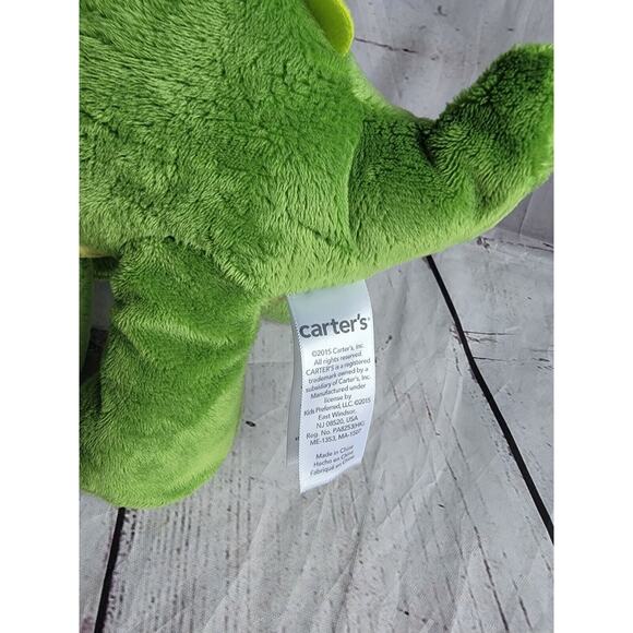 Carter's Green Dinosaur Plush 8" Stuffed Animal Lovey Security Toy Dino - Picture 5 of 8